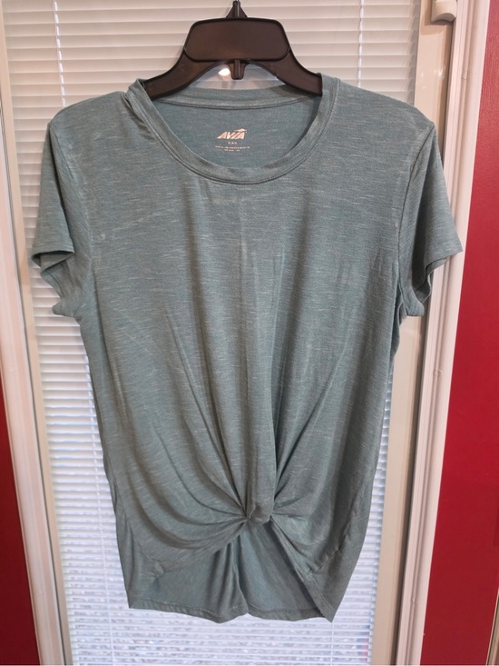Avia Tops - Avia Teal Twist-Front Short Sleeve Tee